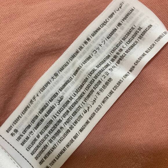 Hollister graphic long sleeve t-shirt, women's oversize small pink tie front top - Picture 6 of 7